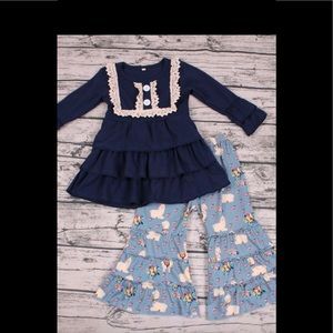 Boutique style top with llama pants